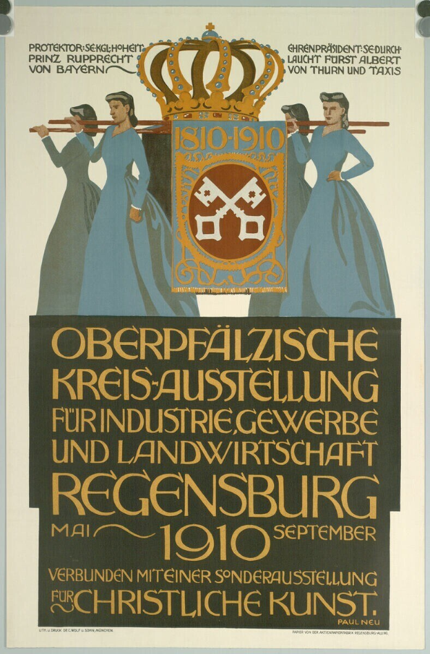 Plakat zur deutschen Revolution von 1910, das eine Gruppe von Menschen und eine Krone zeigt und mit Text versehen ist.