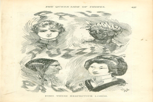 Ein Buch mit dem Titel "Die queer Seite der Dinge" und vier illustrierten Frauenköpfen auf dem Cover.