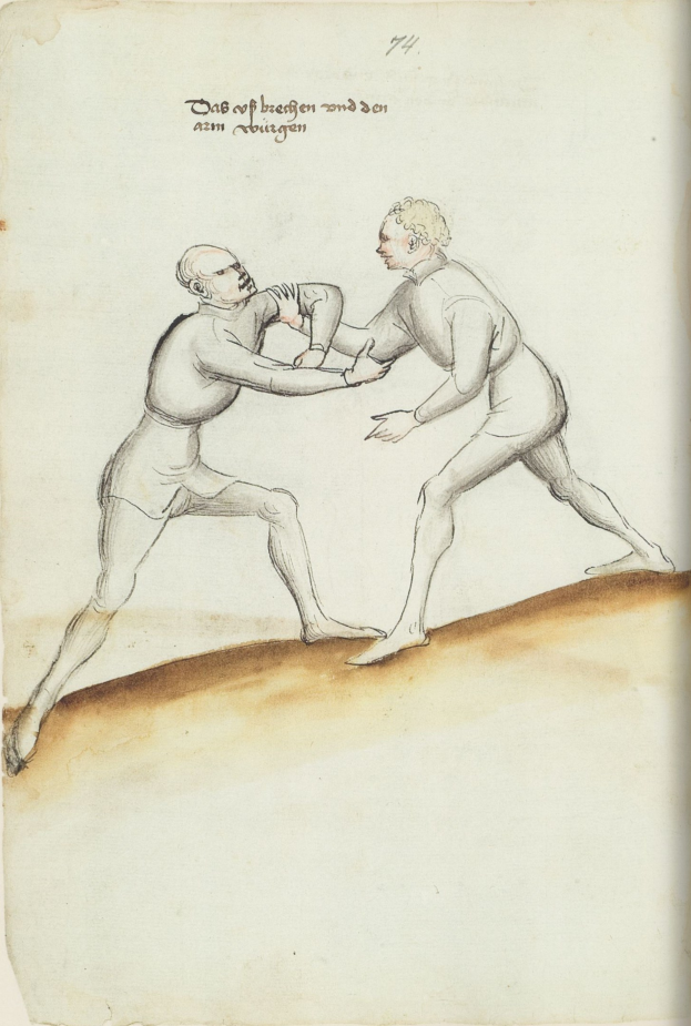 Zwei Männer stehen sich auf einem Papierblatt gegenüber, einer schlägt nach dem anderen.