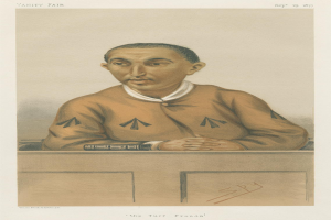 Ein Mann in weißem Hemd und dunkler Hose sitzt an einem Tisch und schaut ernst, mit dem Text "Die Turf-Betrügereien" unten im Bild.